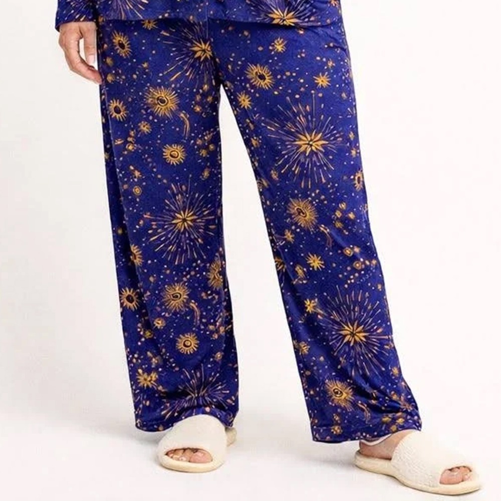 ROOM‎ SERVICE Celestial Sun Moon Starburst Pajama Pants Size Small